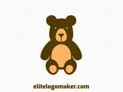 A playful logo featuring a cute teddy bear design, crafted in a childish style with lively accents of green, brown, and orange.