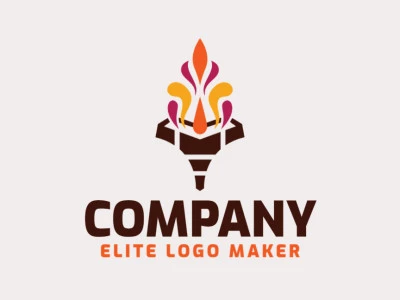 Modern logo in the shape of a torch with professional design and abstract style.