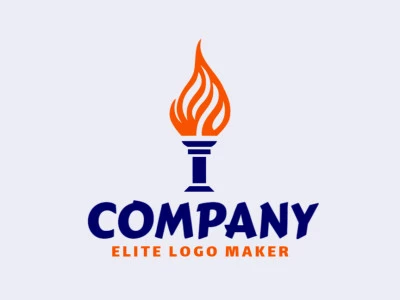 A minimalist logo in the shape of a torch, with the colors blue and orange. It represents light and hope.