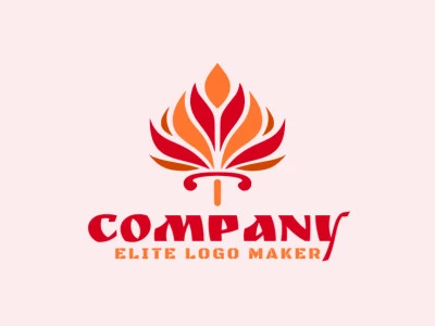 Ideal logo for different businesses in the shape of a torch, with creative design and symmetric style.