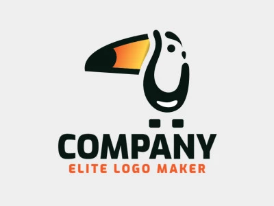 Mascot logo in the shape of a toucan ideal for any brand, the colors used in the logo is yellow, orange, and black.