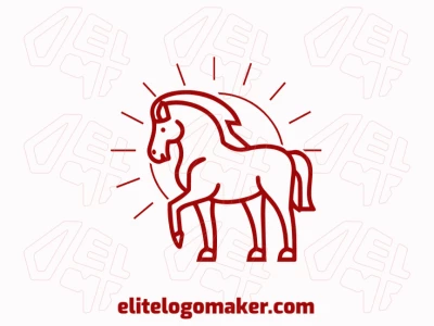 A monoline representation of a trained horse, capturing elegance and strength in a sleek logo design.