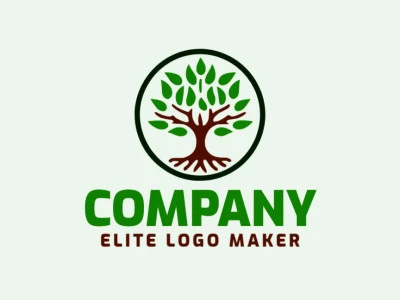 Customizable logo in the shape of a tree with leaves with an abstract style, the colors used were brown and dark brown.