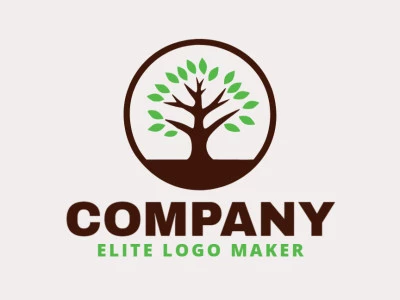 Professional logo in the shape of a tree with leaves with creative design and creative style.