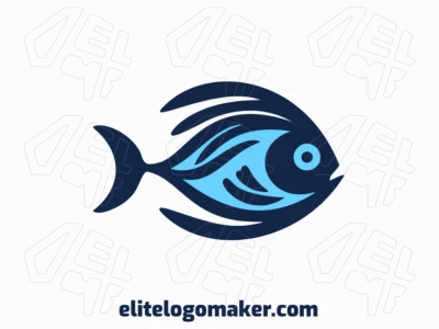 Animal logo concept with creative approaches forming an tropical fish with blue and dark blue colors.