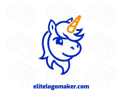 An eye-catching minimalist design featuring a unicorn head with thin lines, creating a sleek and elegant logo concept with a modern touch.
