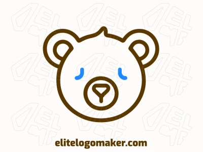 A minimalist design idea showcasing a bear head with simple shapes and clean lines for a sleek, modern appeal.