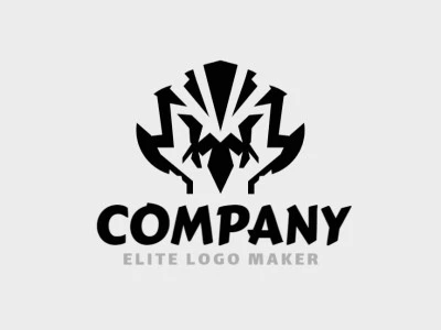 Customizable logo in the shape of a vulture with an abstract style, the color used was black.