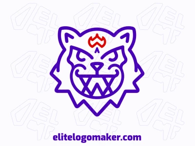 A modern monoline wild cat logo, beautiful and of high quality, providing a creative and editable design.