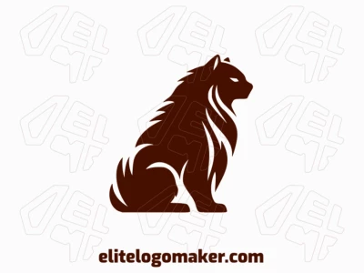 A fierce mascot logo, portraying a majestic wild cat in rich dark brown hues, embodying strength and grace.