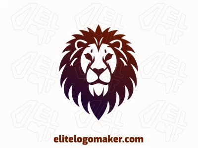 A wild lion in a flashy brown gradient design, creating a prominent and suitable concept for business.