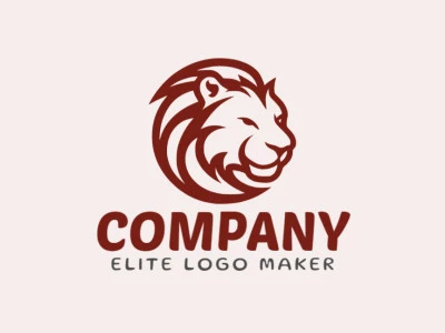 The professional logo is in the shape of a wild lion head with multiple lines styles, the color used was brown.