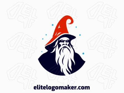 An illustrative wizard logo, blending orange and black, conjuring magic and mystery.
