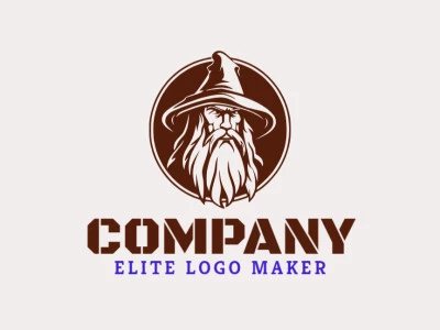 Ideal logo for different businesses in the shape of a wizard, with creative design and abstract style.