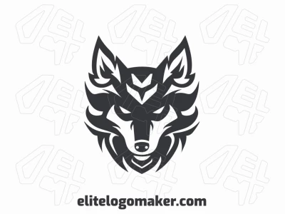 A tribal logo featuring a grey wolf, designed to evoke strength and mysticism with intricate patterns and a powerful presence.