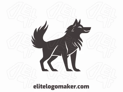 An ideal animal logo template featuring a sleek wolf, embodying strength and agility with minimalist lines.