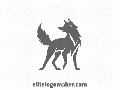 A logo featuring a wolf looking intently in a minimalist animal style, perfect for creating a striking and memorable brand identity.