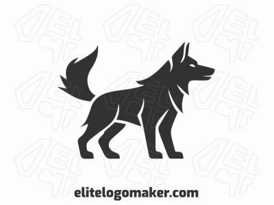 A creative abstract logo featuring a wolf watching, designed with bold lines as a unique representation of strength and focus.