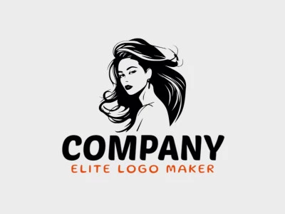 Create a vectorized logo showcasing a contemporary design of a woman and illustrative style, with a touch of sophistication and black color.