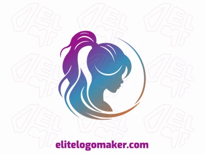 A unique and customizable gradient logo featuring a woman, ideal for professional branding.