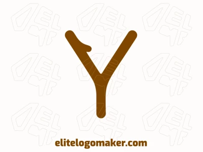 A minimalist logo showcases a wooden letter 'Y', using simple shapes and natural textures to create an appropriate and visually appealing design.