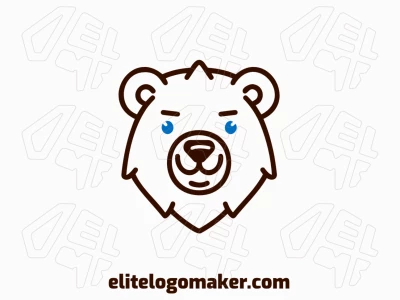 A playful logo featuring a young bear, designed with a childish style and a color palette of blue and brown for a charming and friendly look.