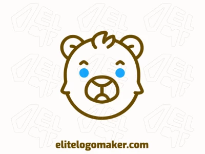 A refined logo template featuring a young bear head in a playful and childish style, designed with soft and charming details.