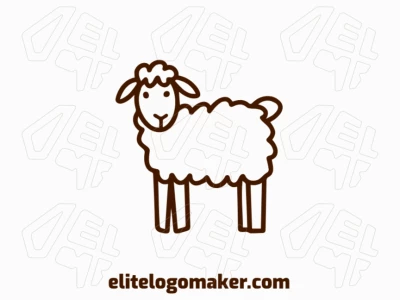 A simple yet charming design featuring a young sheep, evoking innocence and warmth, ideal for a cozy logo.