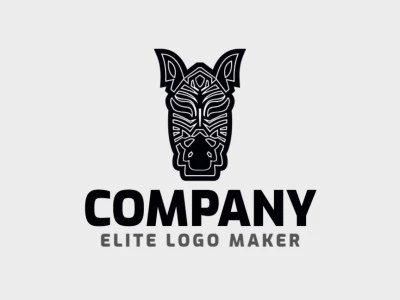 Illustrative logo with an incredible idea forming a zebra composed of abstract shapes with black and white colors.