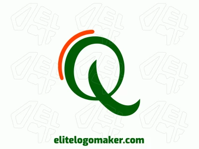 Un logotipo minimalista atractivo y único con un diseño de letra “Q” abstracta, ofreciendo un concepto notable ideal para una marca distintiva.