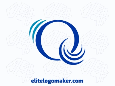 Un logotipo minimalista editable con la letra 'Q' abstracta, diseñado con líneas limpias y un estilo moderno, perfecto para la identidad de una empresa profesional.
