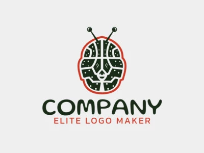 Crear un logotipo para su empresa en forma de un extraterrestre combinado con un cerebro con estilo simétrico.