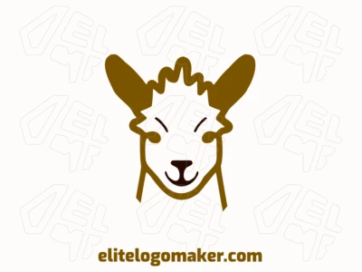 Logotipo mascota con un diseño refinado que forma una cabeza de alpaca en colores marrón y negro.