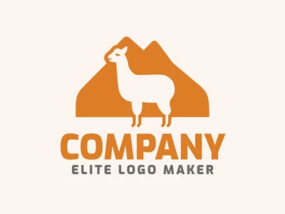 Logotipo personalizable en forma de una alpaca con diseño creativo y estilo minimalista.