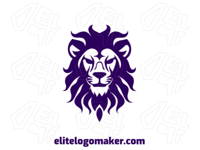 Logotipo abstracto hermoso con un león antiguo, líneas artísticas y un diseño majestuoso.