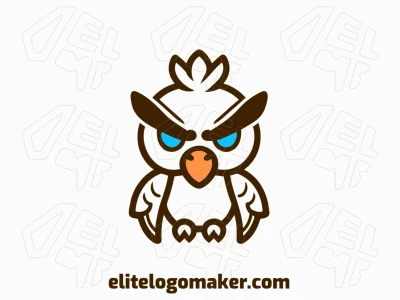 Un diseño de logotipo creativamente abstracto que presenta un pájaro enojado, que capta la atención con su estilo único y expresivo.
