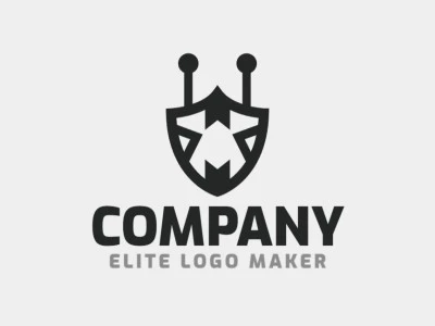 Logotipo profesional en forma de una hormiga combinado con un escudo, con diseño creativo y estilo abstracto.