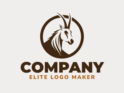 Un logotipo circular que muestra un antílope marrón: perfecto para una empresa que busca expresar clase y vitalidad.