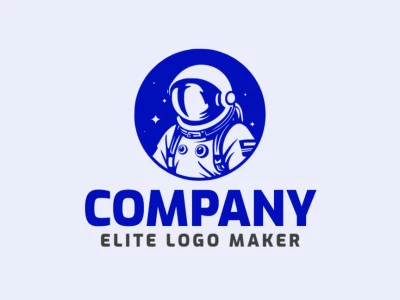 Logotipo con diseño creativo, formando un astronauta con estilo ilustrativo y colores personalizables.