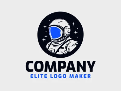 Logotipo moderno en forma de un astronauta con diseño profesional y estilo ilustrativo.