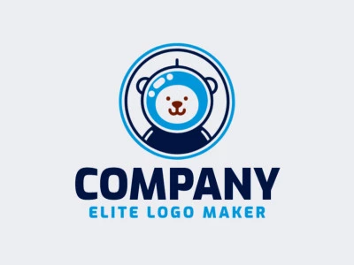 Una representación minimalista de un oso astronauta encapsula aventura y exploración en este logotipo cautivador.