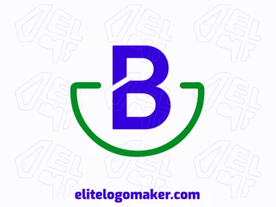 Un diseño de logotipo minimalista que presenta la letra 'B' con líneas elegantes y una estética atemporal, opcionalmente incorporando tonos de verde y azul.