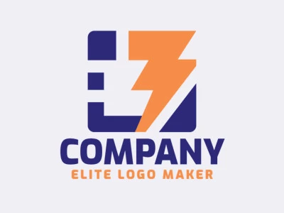 Logotipo ideal para diferentes negocios en forma de una letra "B" combinado con un rayo, con diseño creativo y estilo minimalista.