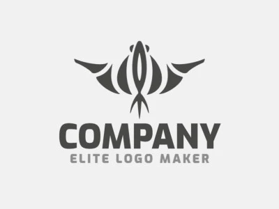 Logotipo personalizable en forma de una batoidea con diseño creativo y estilo minimalista.