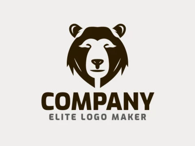 Logotipo memorable en forma de una cabeza de oso con estilo simétrico y colores personalizables.