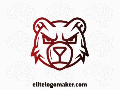 Un logotipo personalizable que presenta la cabeza de un oso en estilo degradado, combinando audacia y versatilidad en su diseño.