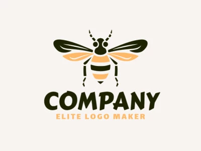 Logotipo moderno en forma de una abeja con diseño profesional y estilo infantil.