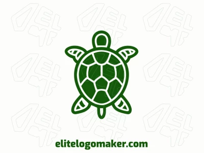 Un logotipo abstracto presenta una gran tortuga verde, combinando formas audaces con líneas fluidas para crear un diseño llamativo e imaginativo.