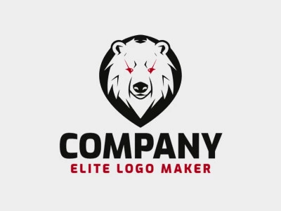 Logotipo simétrico en forma de un oso negro con diseño creativo.