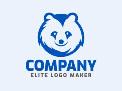 Logotipo memorable en forma de un oso azul con estilo mascota y colores personalizables.